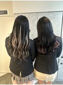 ハイライトインナーカラー10代20代プルエクステ