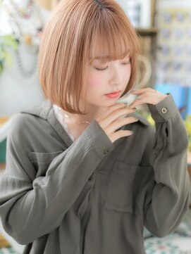 カバーヘア ブリス 戸田公園西口店(COVER HAIR bliss) ■ぱっつん前髪ホワイトピンク大人ボブ214-3戸田公園10代20代