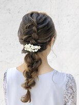 ブルー(BLUE) 編み込み 編みおろし ヘアセット 結婚式 【mt___213r】