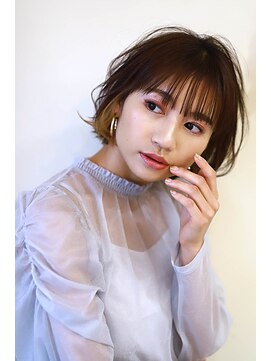 ネル 千早 香椎(nell.) ★ナチュラルカール美髪くせ毛風カールインナーカラー