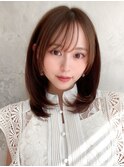 大人可愛い/耳かけショートボブ/メルティカラー/似合わせカット