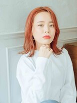 ルナルナ 山形南店(LUNA LUNA)&nbsp;外ハネミディの大人気オレンジカラーstyle