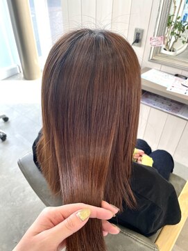 シェル 津山の手店(shel) 髪質改善ストレート秋カラーブラウン暗めカラーデザインカラー