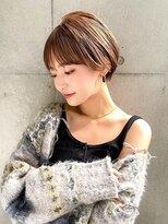 ギークス(GEEKS) 【GEEKS渋谷】耳かけショートボブ/ココアブラウン/冬カラー/小顔