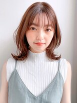 リヤン 表参道(lyann) エアリーカール斜めバング前髪うるツヤ艶感セミディ愛され