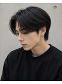 韓国風センターパート韓国風マッシュ毛流れストレートシースルー