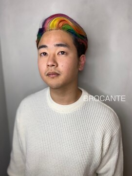 ラトリエ ブロカント 立川北口店(L'atelier BROCANTE) レインボー 虹 ユニコーン ハイトーン ツーブロック 派手髪