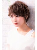 ピンクグレージュボブルフ耳かけショートクールショート小顔ボブ