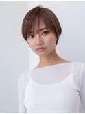 20代30代大人かわいい/グレージュカラー/ショートボブ/小顔/前髪