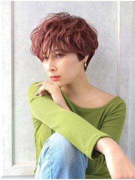 エストレーラ(estrela) 『estrela』ピンクラベンダー　ウェーブパーマショート