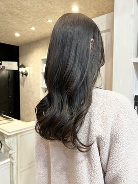 キャアリー(Caary) 福山美容室Caary 透明感冬カラーナチュラルくすみブラウン20代