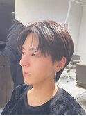 ダークアッシュニュアンスパーマ韓国マッシュスペインカール