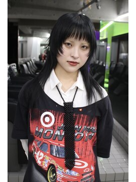 レコ 渋谷(LECO) ギザバングシャギーロングウルフカットマレットウルフカット