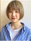 ケアブリーチ　ハイトーン　ブロンド　ダブルカラー　ロング