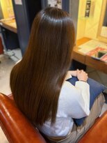 アットザコーナー(at the corner)&nbsp;髪質改善 縮毛矯正 ロングストレート 20代 ブラウンカラー 30代