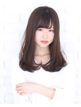 カグヤ ヘアーリンク 森小路店(華月 Hair L.I.N.C.) ナチュラル×セミロング