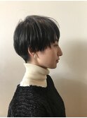 アッシュグレージュ×マッシュショート