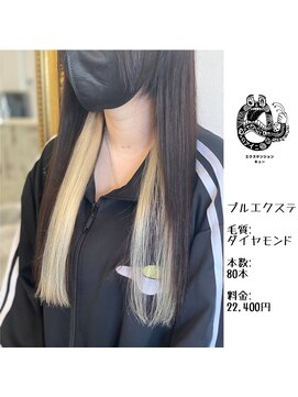 エクステンション キュー(extension Q) プルエクステ/ダイヤモンド毛質52cm(長さおへそ位)80本22,400円