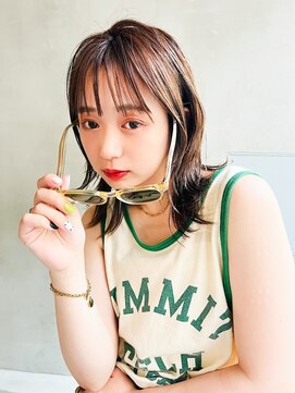 エイミー(Aimee) Aimee 町田　アプリコットブラウン×シースルーバング