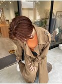 ボーイッシュ女子xチェリーブラウンx寒色系カラーxショートボブ