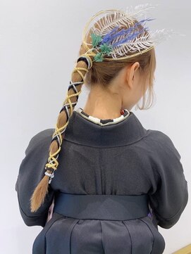 トルネード(TORNADO) 卒業式ヘア成人式ヘア金箔ヘア紐アレンジ水引きヘア袴ヘアK0911