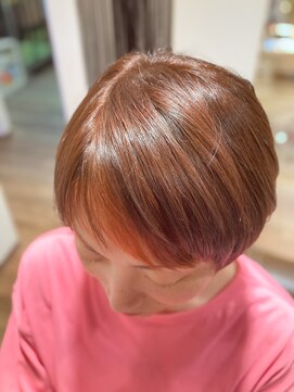カゼイロ美容室(Kazeiro) レッドブラウンカラーフルバング似合わせカット