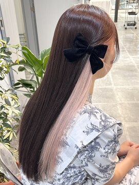 ペレ 栄店(PELE) デザインカラー/レイヤーカット/ウェットヘア/オリーブベージュ