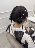 【ヘアメ】夏にぴったり！編み込みツインお団子＊新井