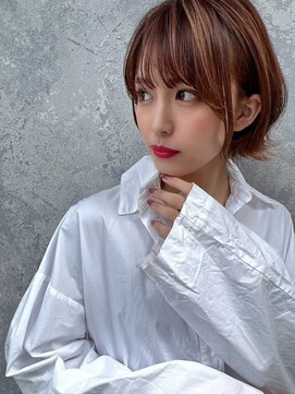 ネイロ 北千住(NeiRo) 小顔ショートボブハイライトカラー大人ショートカット白髪染め