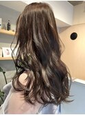 ロング　ラベンダーグレージュ