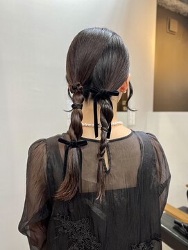 ヌープヘアーアイス(NUUP.hair ici) 20代30代大人気♪タイトなリボンツインアレンジ特別なイベントに