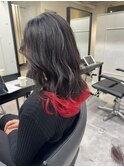 裾カラーレッドピンクグラデーションカラーデザインカラー