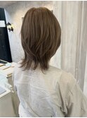 福山美容室caary ウルフイルミナカラー透明感明るめベージュ50代