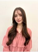 20代30代ガーリーシースルーレイヤーカットダークブラウン