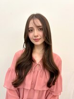 ヒュー 広島(HEW)&nbsp;20代30代ガーリーシースルーレイヤーカットダークブラウン