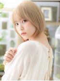 外国人風大人かわいい前下がり小顔金髪ボブh4上尾10代20代30代
