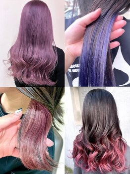 ヘアーメイク グレース 本店(HAIR MAKE GRACE)の写真/インナーカラー/ハイライト/ハイトーンなどのデザインカラーもケアブリーチで理想の髪色を実現!