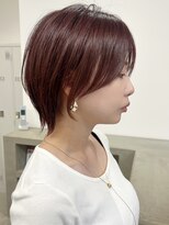 セイドット フクオカ(Say.FUKUOKA)&nbsp;【Say.福岡】長めショートボブ×くすみピンク×艶感カラー×前髪