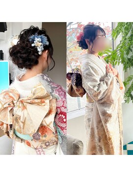 振袖着付け　ヘアセット
