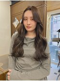 12トーンオリーブベージュブリーチなしケアカラー前髪なし
