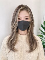 エイチエムヘアーホーム 池袋2号店(H M hair home) ミルクティーブロンド/ワンホンレイヤー/韓国巻き/顔周りカット