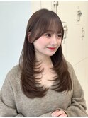 【白神】10代20代30代前髪あり/ロングレイヤー/顔まわり