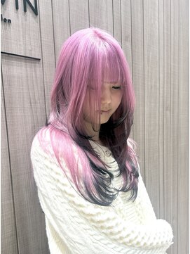 フリーダムガーデン 岡山駅前店(freedom garden) 10代20代色気レイヤー&エンドカラー/ピンクラベンダー&ブラック
