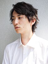 好感度アップ　ビジネス ウルフ ミディアム　スーツ　30代
