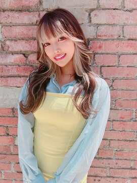 ロンド ストラーダ 心斎橋(Lond strada) 韓国前髪顔周りロング×インナーグレージュ[心斎橋/髪質改善]