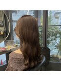 【安田汐里】ブリーチなし透明感ミルクティーベージュカラー