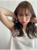 シースルーバングと濡れ感のこなれヘア。。ルーズヘア