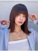大人かわいい顔まわりレイヤーカット/セミウルフ/小顔ライン