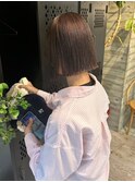 グレージュカラー暗髪カラー透明感カラーケアブリーチミニボブ