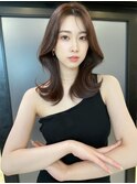 韓国ミディアムくびれヘア×透明感グレージュカラー◯伊藤